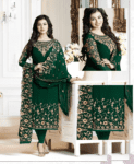 Green Embroidred Suit l CW-020 | 3 Piece Unstitched | Crinkle Chiffon Stuff | SALE