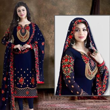 Lawn Heavy Embroidered Dress Complete 3 Piece Unstitched Code CW-09 Blue
