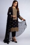 Black Embroidered Suit CW-120