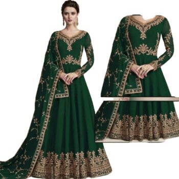 Green Embroidred Mexil CW-Havy Maxi Green | 3 Piece Unstitched | Crinkle Chiffon Stuff