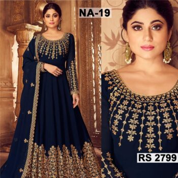 Net Heavy Handwork Embroidered Dress Complete 3 Piece Unstitched Code CW-19
