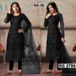 Chiffon Heavy Handwork Embroidered Dress Complete 3 Piece Unstitched Code CW- 36