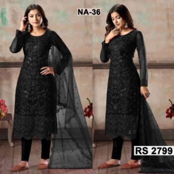 Chiffon Heavy Handwork Embroidered Dress Complete 3 Piece Unstitched Code CW- 36