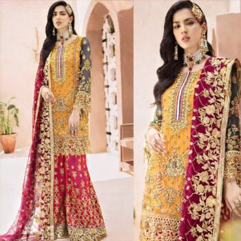 Chiffon Heavy Embroidered Dress Complete 3 Piece Unstitched Code CW-21